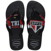 Chinelo Havaianas Top Times São Paulo Masculino - Preto e Vermelho Chinelo Havaianas Top Times São Paulo Masculino - Preto e Vermelho