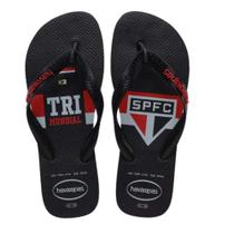 Chinelo Havaianas Top Times São Paulo - Unissex - Preto/Vermelho Chinelo Havaianas Top Times São Paulo - Unissex - Preto/Vermelho