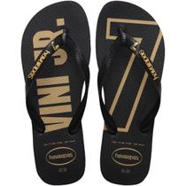 Chinelo Havaianas Top Vini Jr Golden Preto Original 45.46