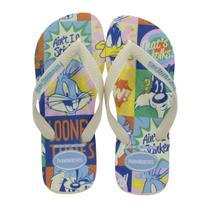 Chinelo Havaianas Top Warner Classics Bege Palha Chinelo Havaianas Top Warner Classics Bege Palha