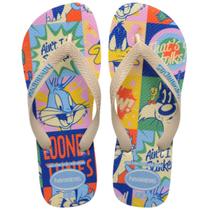 Chinelo Havaianas Top Warner Classics Masculino - Bege Palha Chinelo Havaianas Top Warner Classics Masculino - Bege Palha