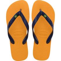 Chinelo Havaianas Unissex Brasil 43/4 Amarelo POP/MARINH PAR Chinelo Havaianas Unissex Brasil 43/4 Amarelo POP/MARINH PAR