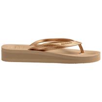 Chinelo havaianas wedges dourado