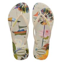 Chinelo Havainas Slim Summer Bliss Bege Palha 7017812 Chinelo Havainas Slim Summer Bliss Bege Palha 7017812