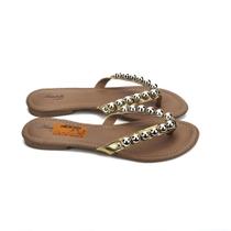 Chinelo hidabella sintético detalhe bola dourado tam 38