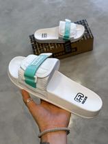 Chinelo Hocks Bravo White/Menta