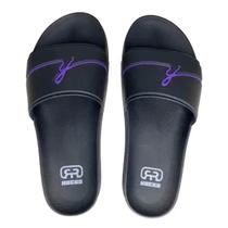 Chinelo Hocks Slide Filigrama Preto e Roxo