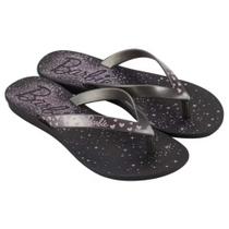 Chinelo Infantil Barbie Faces Preto Prata Grendene Kids 22673-AP949