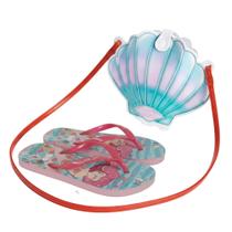 Chinelo Infantil Crical Guarujá + Bolsa Concha Praia Piscina Conforto Estilo