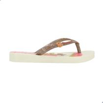 Chinelo Infantil de Menina Ipanema Hype Bege/Marrom com Glitter