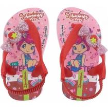 Chinelo Infantil Feminino Meninas Moranguinho Pop Vermelho Nº19
