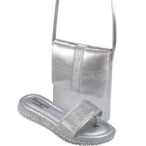 Chinelo Infantil Feminino Pampili Candy Prata - Vem com Bolsinha Chinelo Infantil Feminino Pampili Candy Prata - Vem com Bolsinha