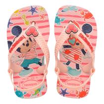 Chinelo Infantil Havaianas Com Elástico Traseiro Solado Antiderrapante E Estampas Coloridas