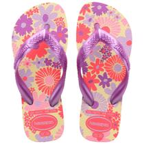 Chinelo infantil havaianas kids flores original alpargatas