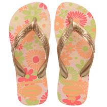 Chinelo infantil havaianas kids flores original alpargatas