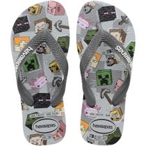 Chinelo Infantil Havaianas Kids Minecraft Cinza - 4145