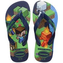 Chinelo Infantil Havaianas Minecraft Azul Marinho - 41451 Chinelo Infantil Havaianas Minecraft Azul Marinho - 41451