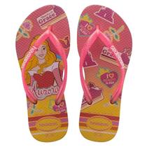Chinelo Infantil Havaianas Slim Princess Aurora Menina - Rosa - 35/36