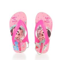 Chinelo infantil ipanema baby com elástico turma da mônica 26791 - rosa