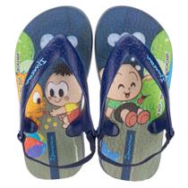 Chinelo infantil ipanema baby com elástico turma da mônica azul Chinelo infantil ipanema baby com elástico turma da mônica azul