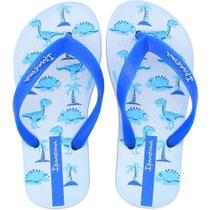 Chinelo Infantil Ipanema Fantasia Masculino 27012 - Azul Desenhos de Dinossauros na Sola