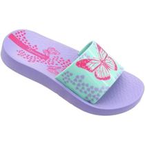 Chinelo infantil ipanema go slide borboleta lilás sola macia