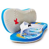 Chinelo Infantil Kenner Summer Dragon Kids - Branco e Azul