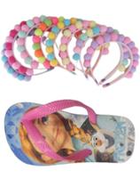 Chinelo infantil menina , da skye ,frozen e barbie , super kit para sua filha