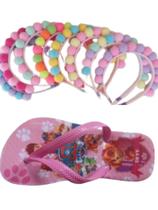 Chinelo infantil menina , da skye ,frozen e barbie , super kit para sua filha