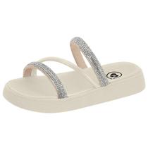 Chinelo Infantil Menina Fácil Calce Tira Brilhante Molekinha
