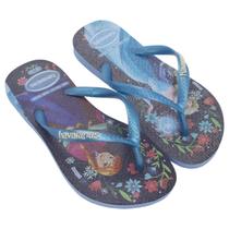 Chinelo Infantil Menina Havaianas Slim Princesas Frozen - Azul Chinelo Infantil Menina Havaianas Slim Princesas Frozen - Azul