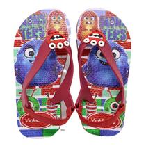 Chinelo Infantil Menino Com Elastico Monstros Casual Versatil Seguro Leve Macio Antiderrapante