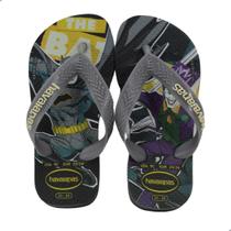 Chinelo Infantil Menino Havaianas Kids Top Herois DC Batman Cinza Aço