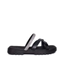 Chinelo Infantil Molekinha Flatform com Strass Preto Chinelo Infantil Molekinha Flatform com Strass Preto