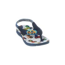 Chinelo Infantil Ortopé Acqua Branco e Marinho