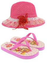 Chinelo infantil pcf chapéu menina ,passeios,praias , parques, etc. , sua filha merece este presente