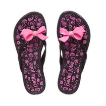 Chinelo Infantil Petite Jolie J-Lastic Preto/Rosa PJ5847IN