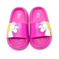 Chinelo Infantil Slide Floquinho/Nuvem Unicórnio Pink - Plugt