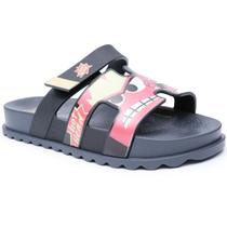 Chinelo Infantil Slide Grendene Kids Divertida Mente - Preto e Vermelho Chinelo Infantil Slide Grendene Kids Divertida Mente - Preto e Vermelho