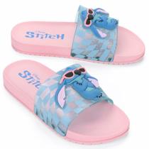 Chinelo Infantil Stitch Grendene Kids Disney Menina - Rosa e Azul