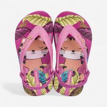 Chinelo Ipanema Baby Com Elástico Tigrinho Rosa