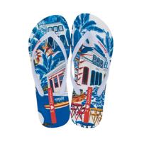 Chinelo Ipanema de Dedo Casual Feminino Paisagem Branco Azul Chinelo Ipanema de Dedo Casual Feminino Paisagem Branco Azul