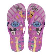 Chinelo Ipanema de Dedo Infantil Kids Stitch Disney Lilás Amarelo