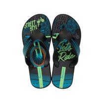 Chinelo Ipanema De Dedo Infantil Meninos Preto Azul Verde