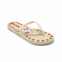 Chinelo Ipanema Hello Kitty Floral Bege Rosa Meninas -