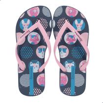 Chinelo Ipanema Love Pets Azul/Rosa