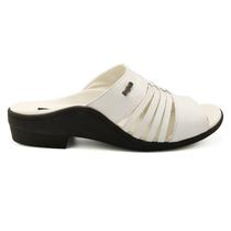 Chinelo Itapuã Slide Canoinha Masculino Couro Branco/Preto 4601S16