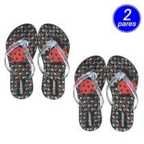 Chinelo Joaninha Solemar Infantil kit com 2