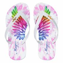 Chinelo Juvenil Infantil Feminino Sandália Asas Coloridas, Magicc Chinelo Juvenil Infantil Feminino Sandália Asas Coloridas, Magicc
