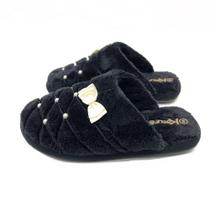 Chinelo Katurê Pantufa em Fleece com Pérola Feminina